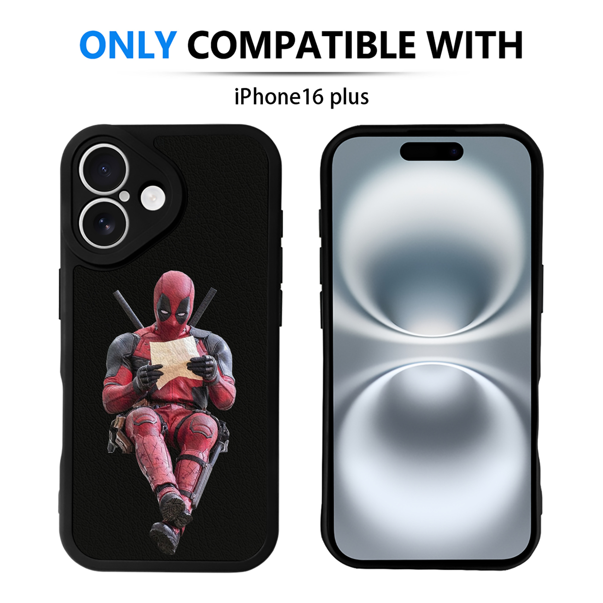 （画像用） Deadpool デッドプール 【iPhone 16シリーズ対応】シリコンスマホケース（レザー調） 材質：シリコン